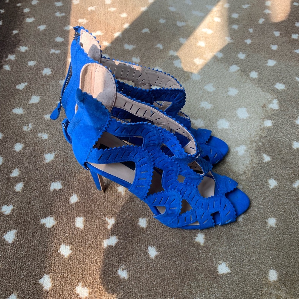 Zara blue suede heels